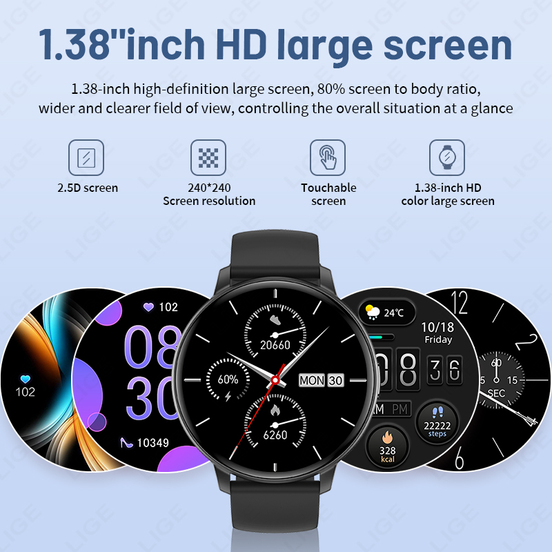 LIGE New 1.43 inches Bluetooth - Watches Ladies Smartwatch ulasan dan harga