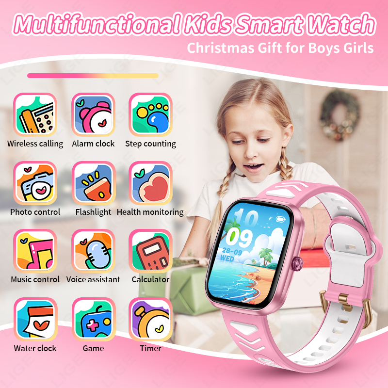 LIGE New 1.75 Inch Bluetooth C - Smartwatch Digital Watches For Kid Girl ulasan dan harga