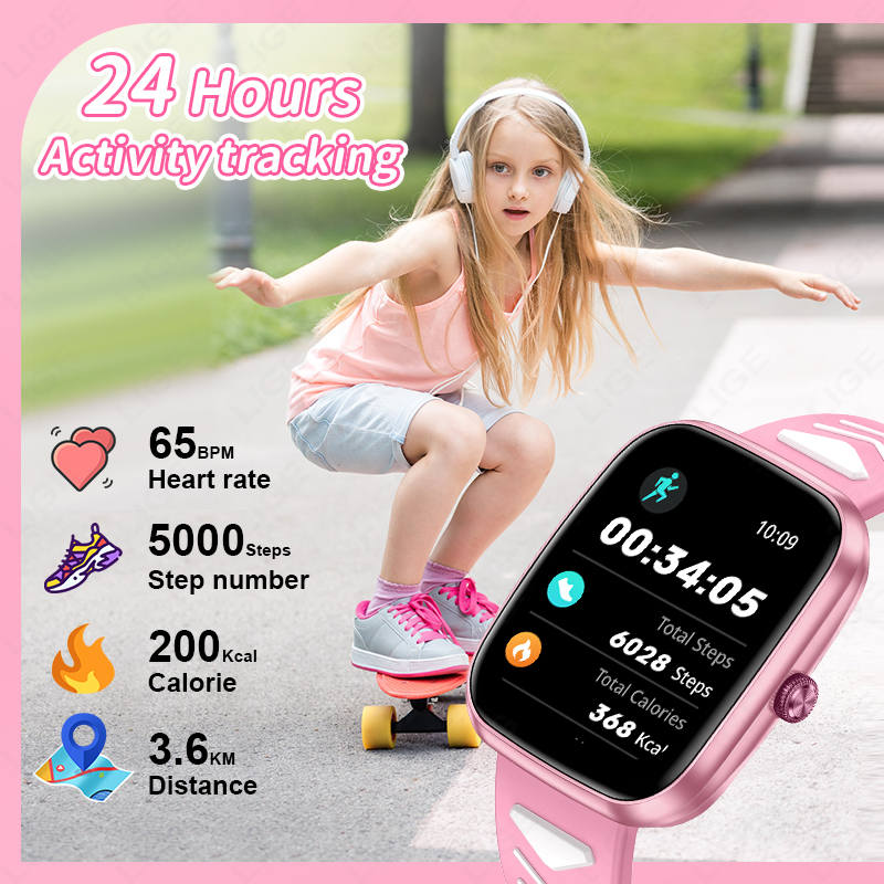 LIGE New 1.75 Inch Bluetooth C - Smartwatch Digital Watches For Kid Girl ulasan dan harga