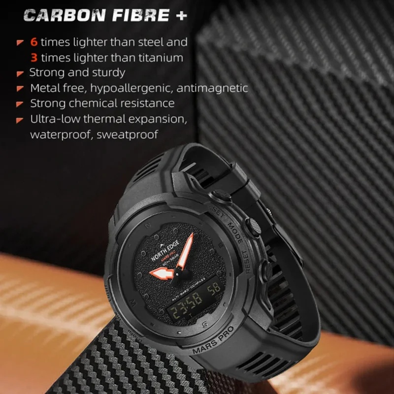 NORTH EDGE Men's Outdoor Sport - Altimeter Compass Watch ulasan dan harga